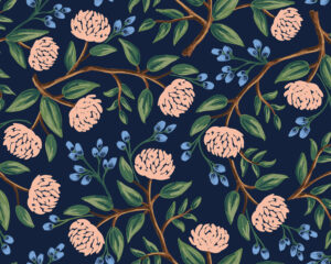 Cotton&Steel - Wildwood - Peonies Navy