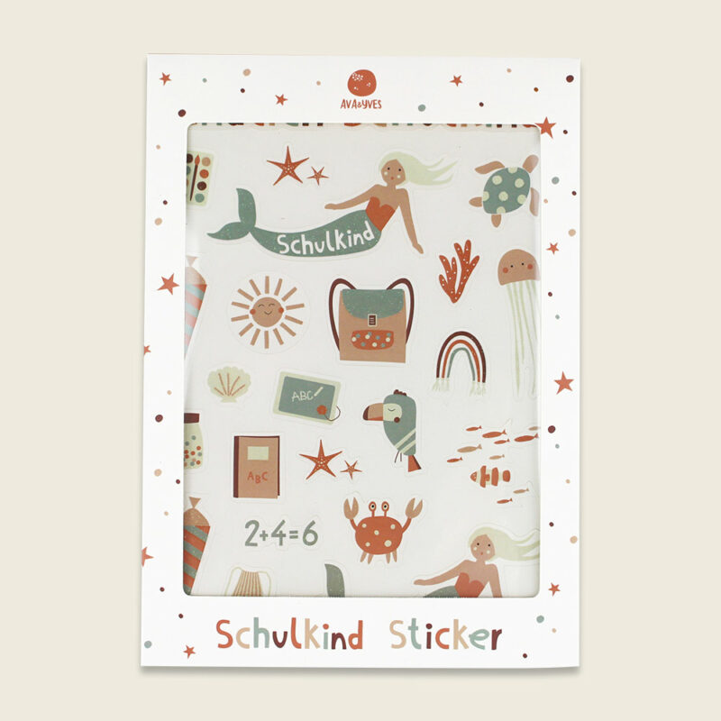 Ava&Yves - Klebe-Sticker Schulkind mit Glitzereffekt – Under the Sea