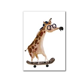 halfbird - Postkarte "Giraffe auf Skateboard"