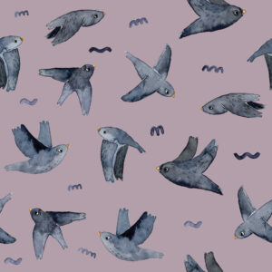 halfbird - Vögel in mauve (Jersey)