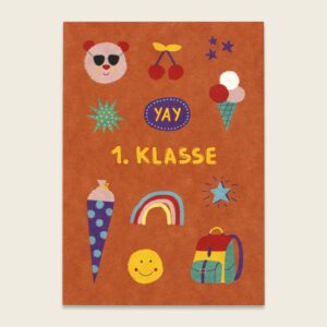 Ava&Yves - Postkarte “1. Klasse”