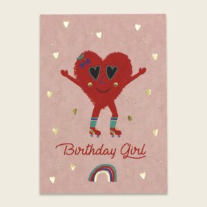 Ava&Yves - Postkarte Girl mit Herz – Birthday Girl