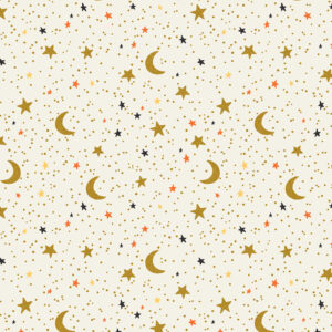 Cotton&Steel Fabrics - Halloween - October Night - Cream Metallic