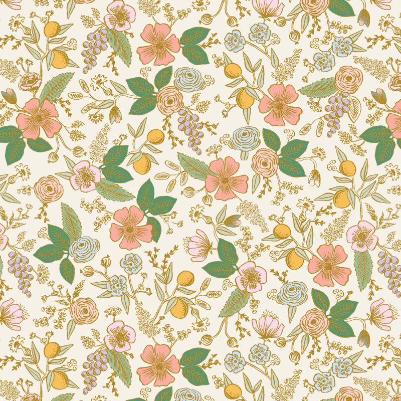 Cotton&Steel Fabrics - Orchard - Colette - Cream Metallic Fabric