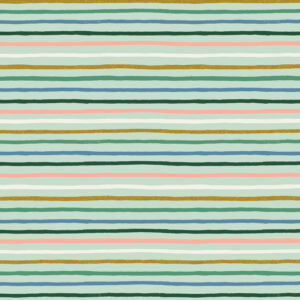 Cotton&Steel Fabrics - Orchard - Happy Stripe - Mint Multi Metallic Fabric