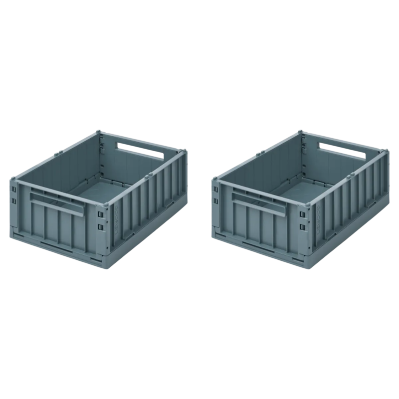 Liewood - Weston Storage Box M 2-pack (whale blue)