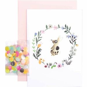 rico design - PAPER POETRY GRUSSKARTENSET BUNNY HOP BLUMENKRANZ MIT HASE