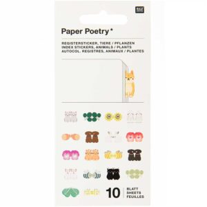 rico design - PAPER POETRY STICKERBUCH REGISTER TIERE 10 BLATT