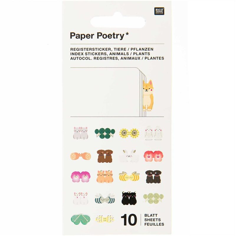 rico design - PAPER POETRY STICKERBUCH REGISTER TIERE 10 BLATT