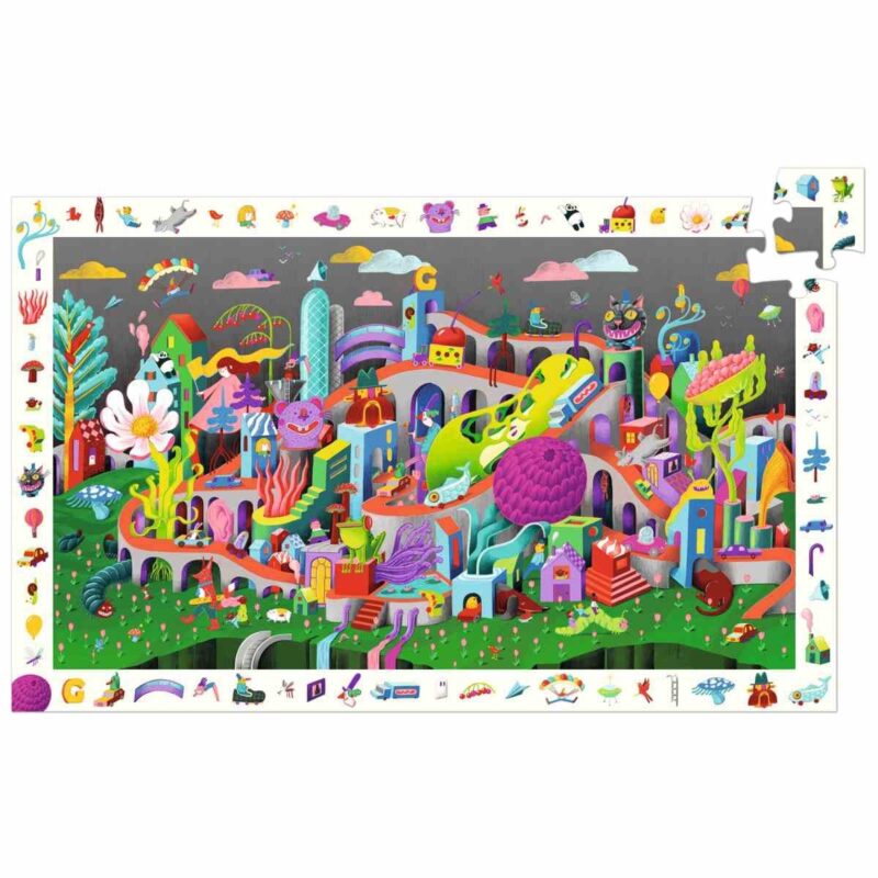 Djeco - Wimmelpuzzle: Crazy Town - 200 Teile