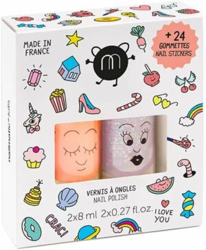 Nailmatic - Nailmatic Kids Crac - Kindernagellack Set (2) + Nail Art Nagelsticker Sticker