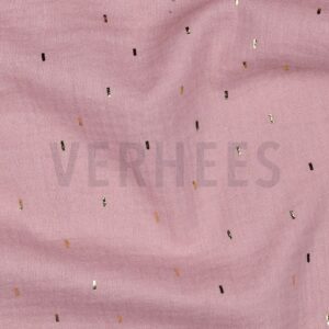 verhees textiles - Double Gauze - Goldene Sprinkle (altrosa)