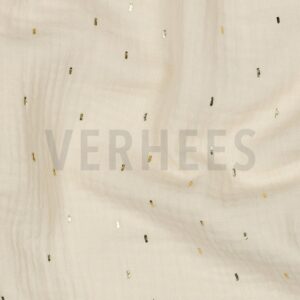 verhees textiles - Double Gauze - Goldene Sprinkle (ecru gold)