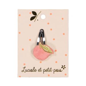 Luciole et Petit Pois - Apfel Haarspange - Rosa Samt