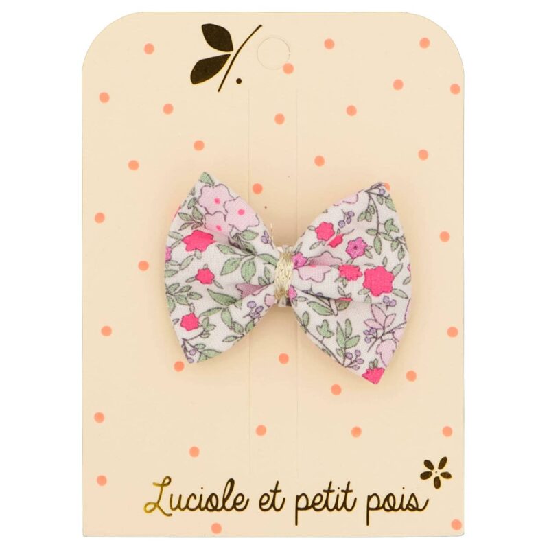 Luciole et Petit Pois - Haarspange mit Schleife - Neonpink